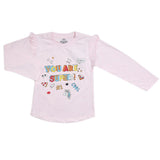 Girls Full Sleeves Jersey T-Shirt - Light Pink, Kids, Girls T-Shirts, Chase Value, Chase Value
