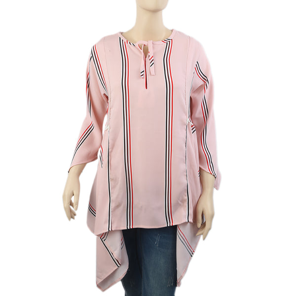 Women's Stripe Printed Western Top-02 - Pink, Women T-Shirts & Tops, Chase Value, Chase Value