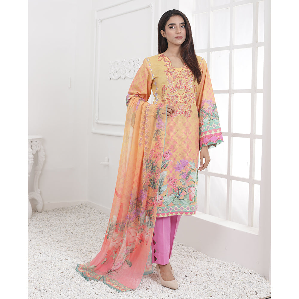 Eminent Digital Embroidered Un-Stitched 3 pcs suit - 10, Women, 3Pcs Shalwar Suit, Eminent, Chase Value