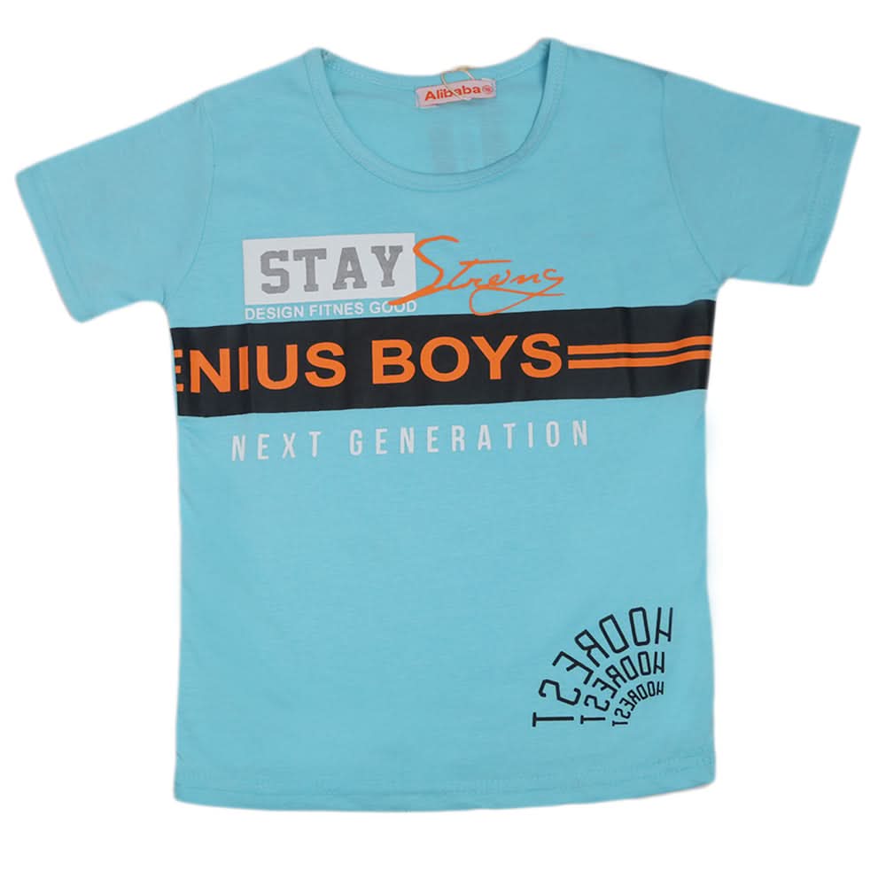 Boys Half Sleeves T-Shirt - Sky Blue, Kids, Boys T-Shirts, Chase Value, Chase Value