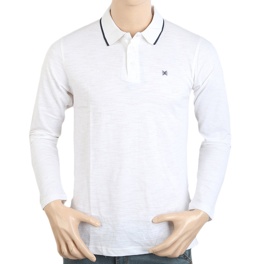 Men's Eminent Full Sleeves Polo T-Shirt - White, Men, T-Shirts And Polos, Chase Value, Chase Value