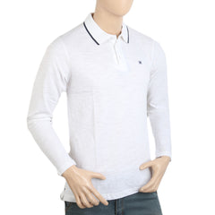 Men's Eminent Full Sleeves Polo T-Shirt - White, Men, T-Shirts And Polos, Chase Value, Chase Value