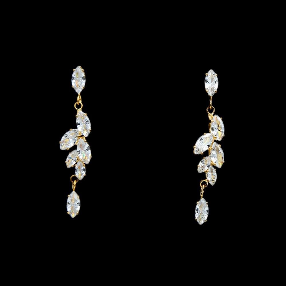 Women's Zircon Earring - Golden, Women, Earrings & Tops, Chase Value, Chase Value