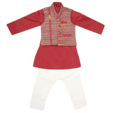 Boys WaistCoat Shalwar Suit - Maroon, Kids, Boys Shalwar Kameez, Chase Value, Chase Value
