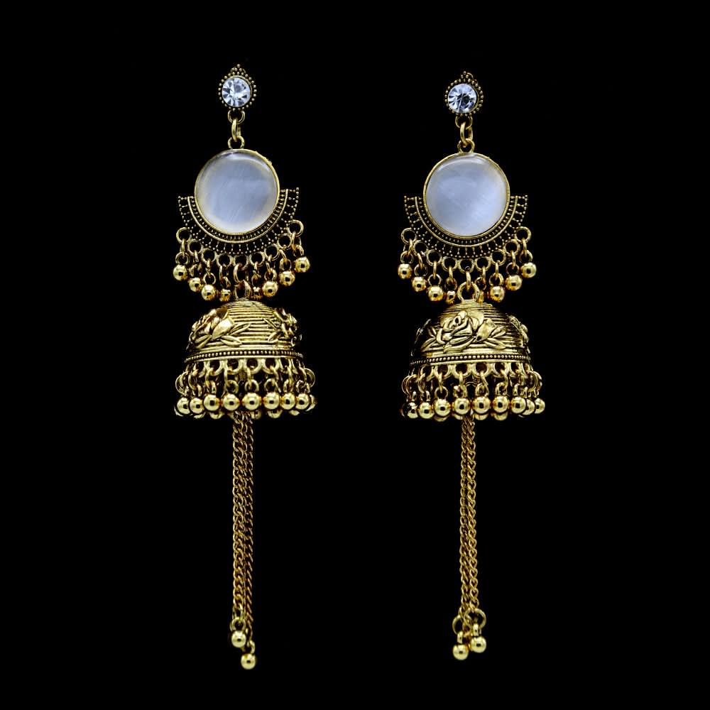 Women's Jhumki - White, Women, Earrings & Tops, Chase Value, Chase Value
