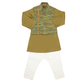 Boys WaistCoat Shalwar Suit - Green, Kids, Boys Shalwar Kameez, Chase Value, Chase Value