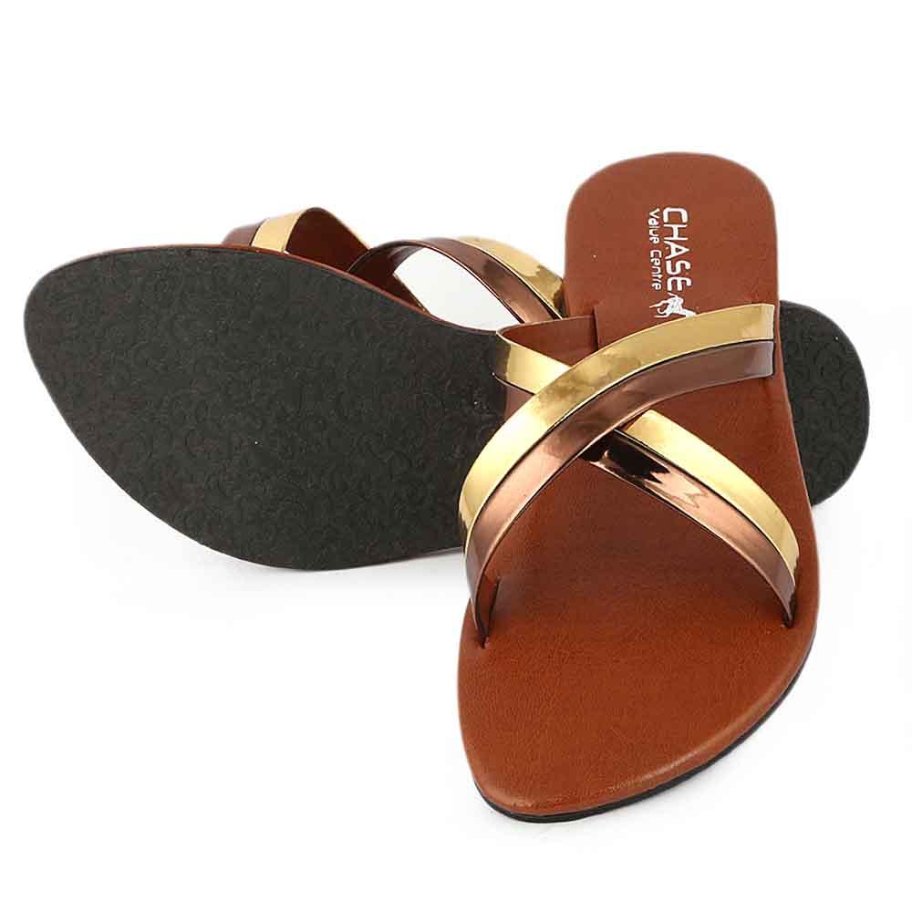 Girls Fancy Slippers (KL-0011) - Brown, Kids, Girls Slippers, Chase Value, Chase Value