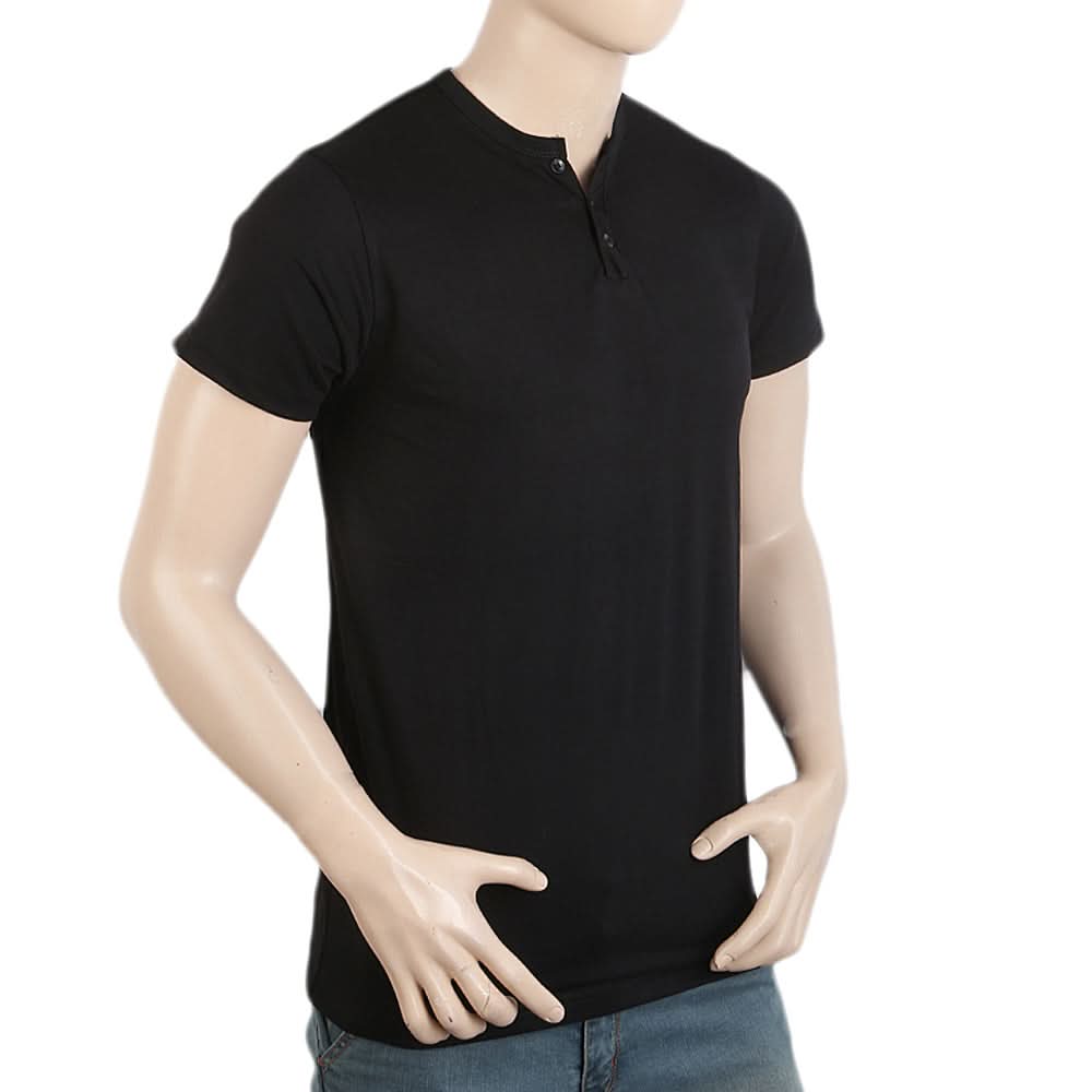 Men's Half Sleeves V Neck T-Shirt - Black, Men, T-Shirts And Polos, Chase Value, Chase Value