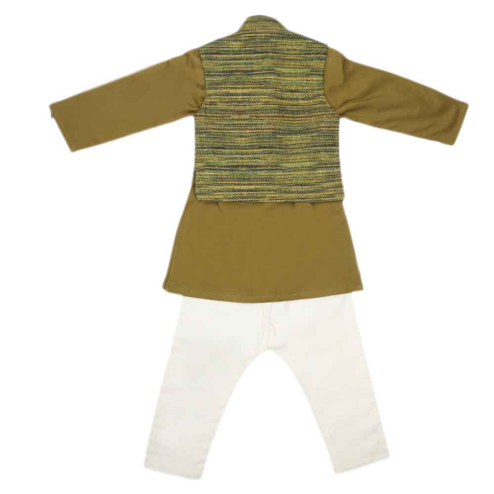 Boys WaistCoat Shalwar Suit - Green, Kids, Boys Shalwar Kameez, Chase Value, Chase Value