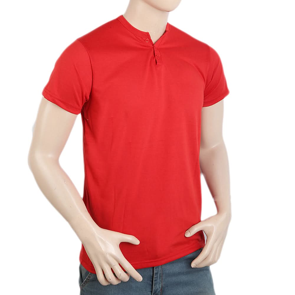 Men's Half Sleeves V Neck T-Shirt - Red, Men, T-Shirts And Polos, Chase Value, Chase Value