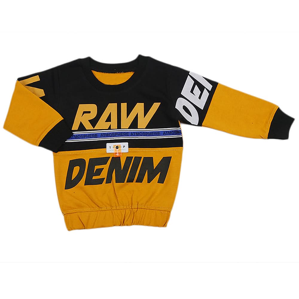 Boys Full Sleeves Terry T-Shirt - Mustard, Kids, Boys T-Shirts, Chase Value, Chase Value