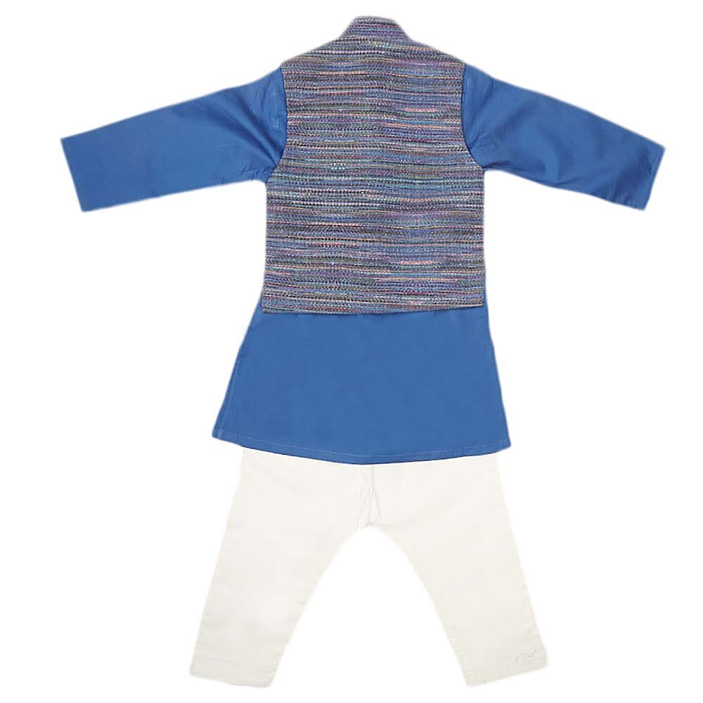 Boys WaistCoat Shalwar Suit - Royal Blue, Kids, Boys Shalwar Kameez, Chase Value, Chase Value