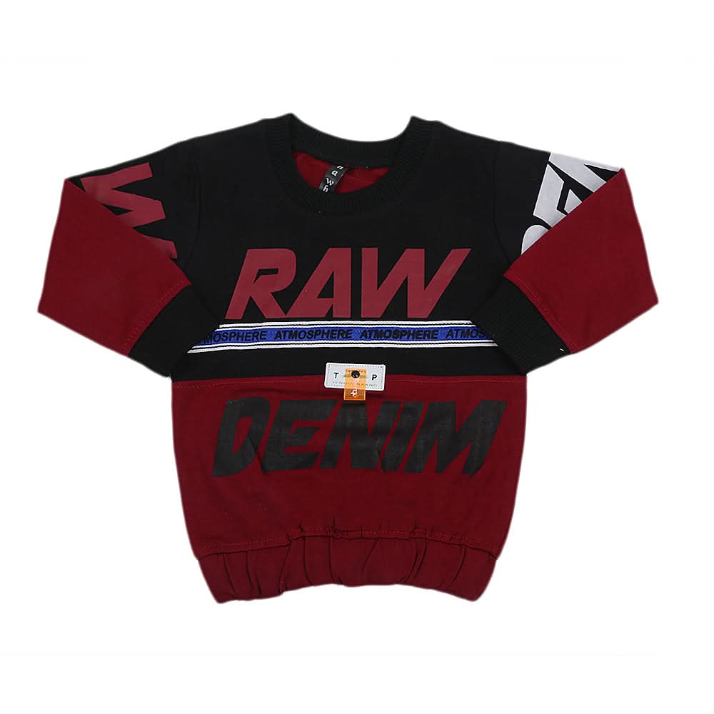 Boys Full Sleeves Terry T-Shirt - Maroon, Kids, Boys T-Shirts, Chase Value, Chase Value