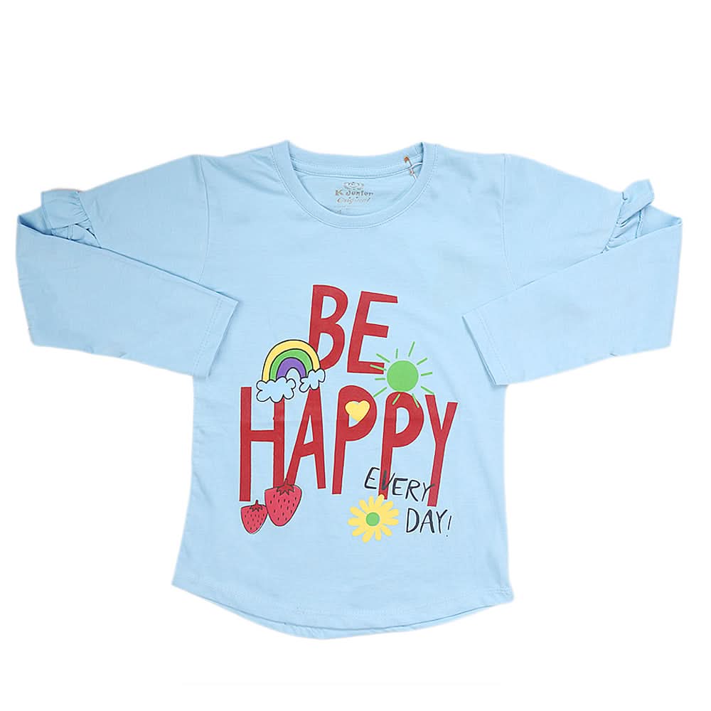 Girls Full Sleeves Jersey T-Shirt - Blue, Kids, Girls T-Shirts, Chase Value, Chase Value