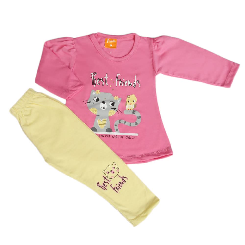Girls Full Sleeves Suit - Dark Pink, Girls Suits, Chase Value, Chase Value