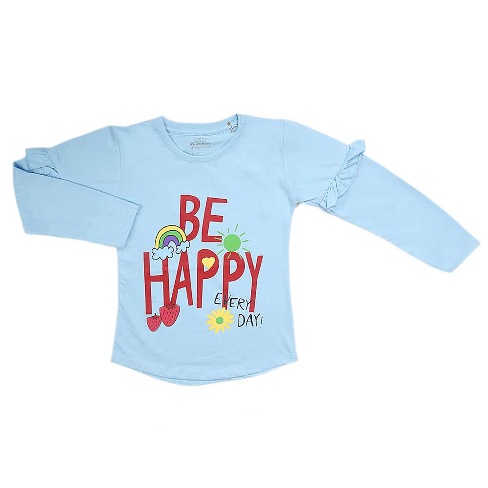 Girls Full Sleeves Jersey T-Shirt - Blue, Kids, Girls T-Shirts, Chase Value, Chase Value