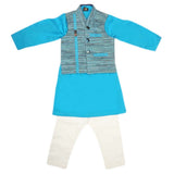 Boys WaistCoat Shalwar Suit - Light Blue, Kids, Boys Shalwar Kameez, Chase Value, Chase Value