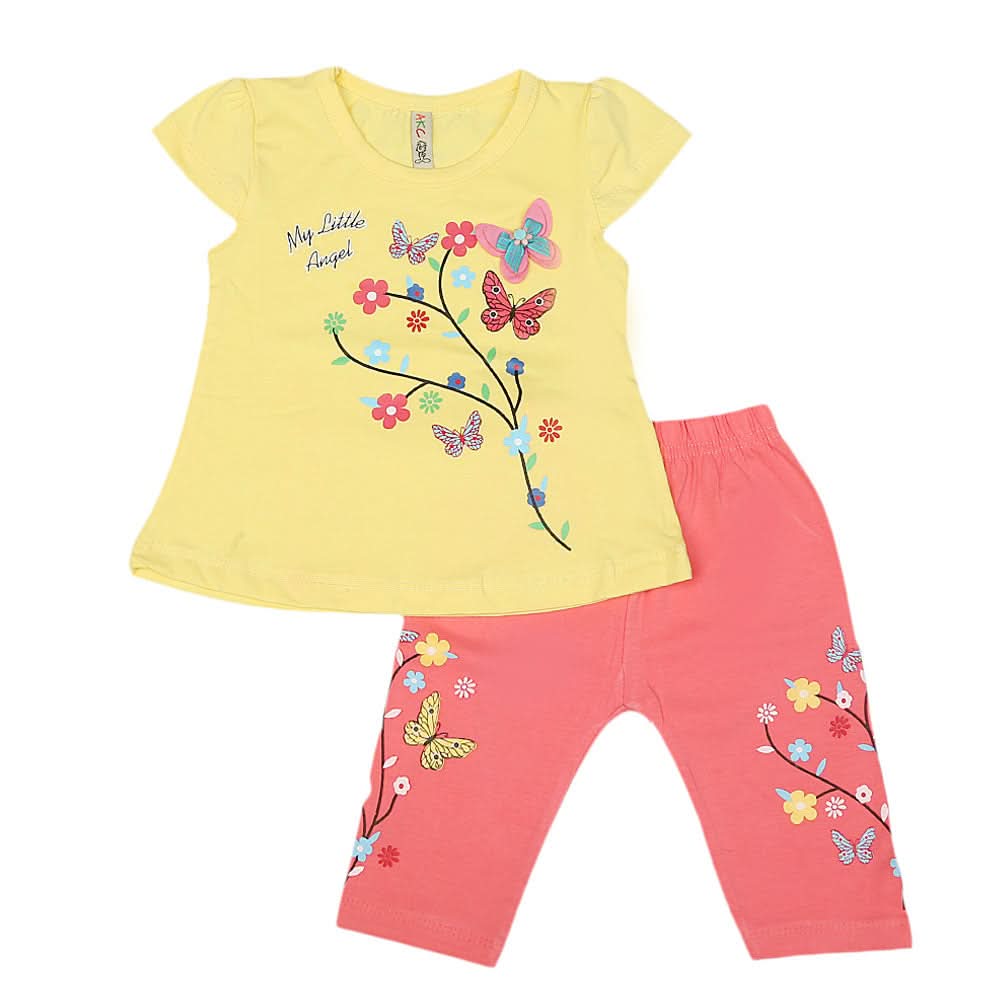 Girls Lycra Suit - Yellow, Kids, Girls Sets And Suits, Chase Value, Chase Value