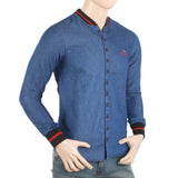 Men's Casual Club Rib Denim Shirt - Light-Blue, Men, Shirts, Chase Value, Chase Value