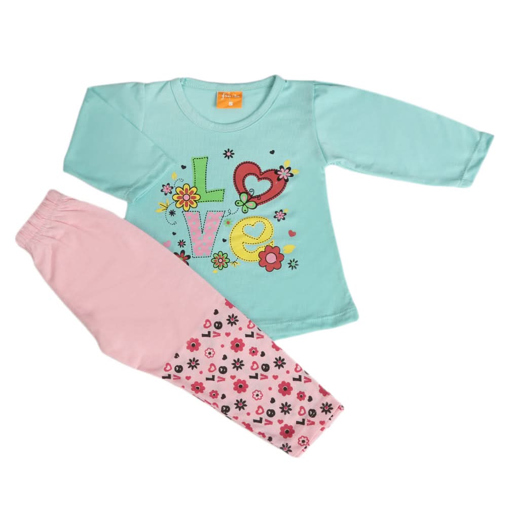 Girls Full Sleeves Suit - Cyan, Girls Suits, Chase Value, Chase Value