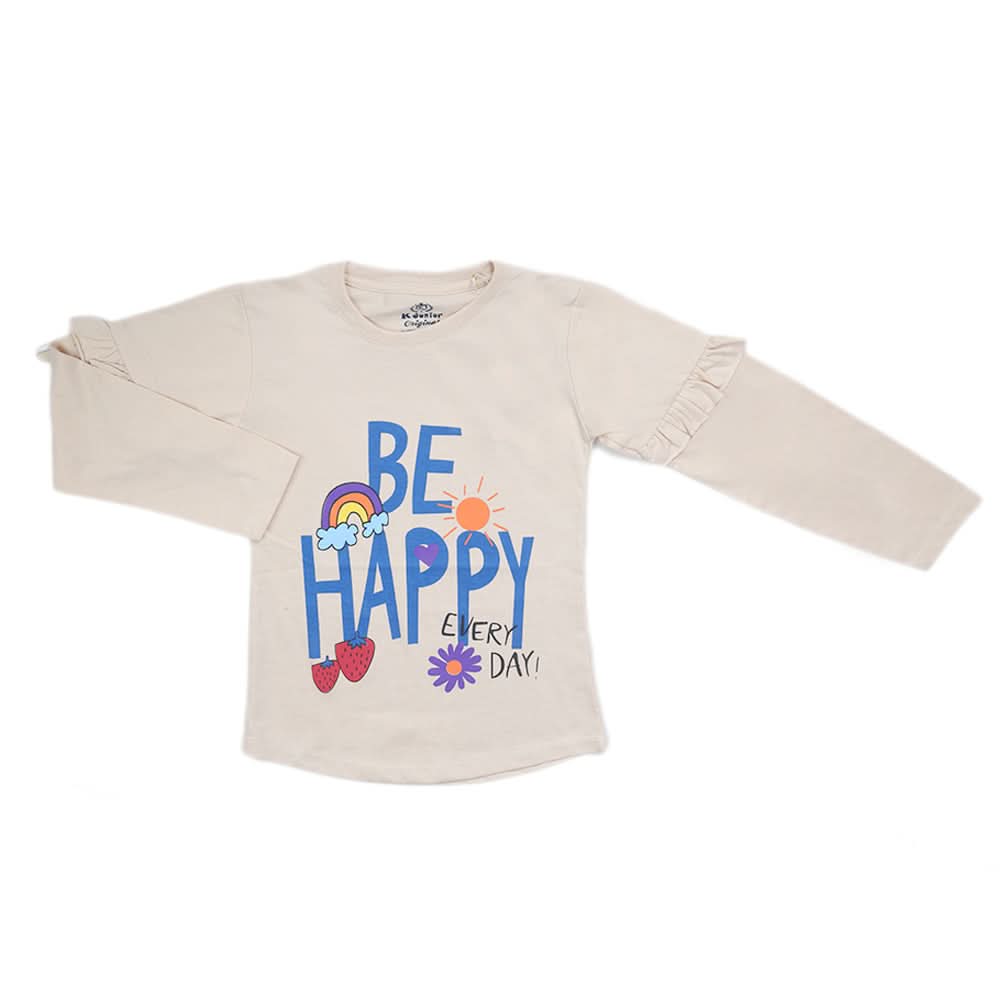 Girls Full Sleeves Jersey T-Shirt - Fawn, Kids, Girls T-Shirts, Chase Value, Chase Value