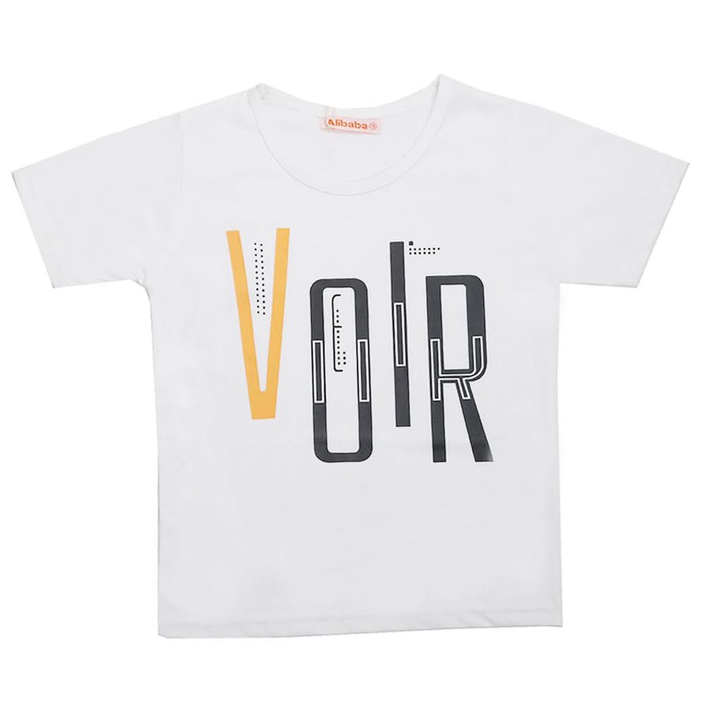 Boys Half Sleeves T-Shirt - White, Kids, Boys T-Shirts, Chase Value, Chase Value