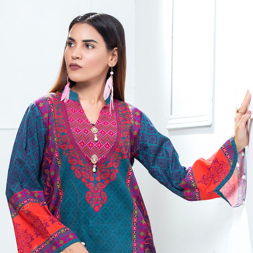 Eminent Digital Printed Khaddar Unstitched Winter Kurti 04, Women, Unstitched Kurti, Eminent, Chase Value