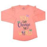 Girls Full Sleeves Jersey T-Shirt - Pink, Kids, Girls T-Shirts, Chase Value, Chase Value