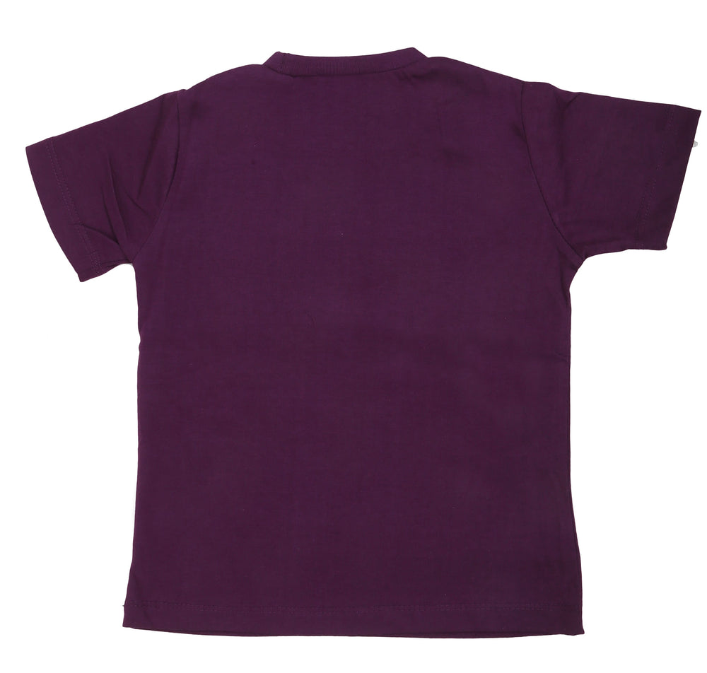 Boys Round Neck Half Sleeves T-Shirt - Purple, Kids, Boys T-Shirts, Chase Value, Chase Value