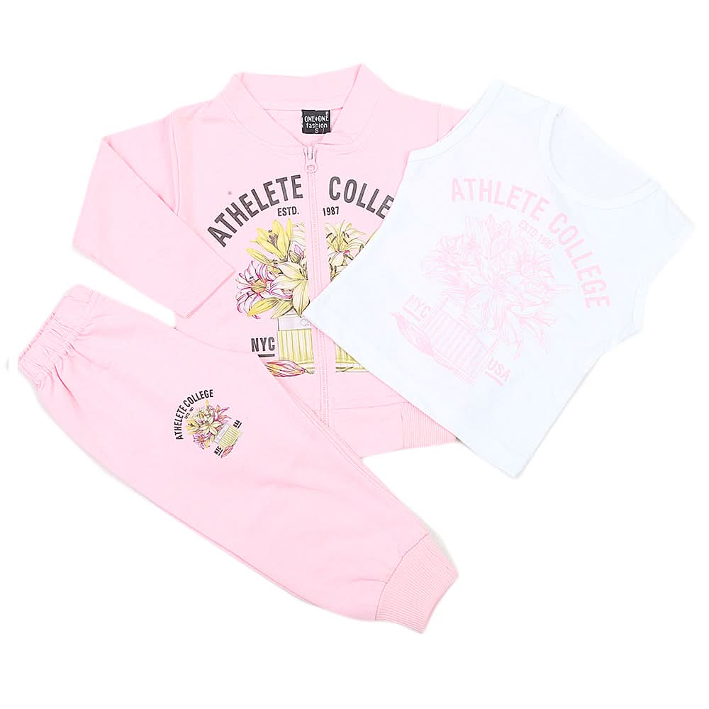 Girls Terry Pajama Suit 1054 Pink - A, Kids, Girls Sets And Suits, Chase Value, Chase Value