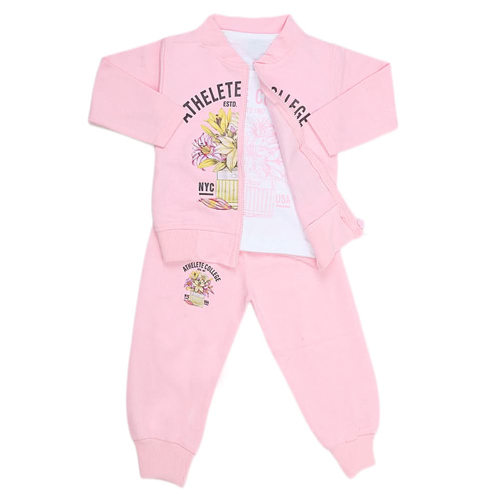 Girls Terry Pajama Suit 1054 Pink - A, Kids, Girls Sets And Suits, Chase Value, Chase Value