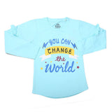 Girls Full Sleeves Jersey T-Shirt - Light Blue, Kids, Girls T-Shirts, Chase Value, Chase Value