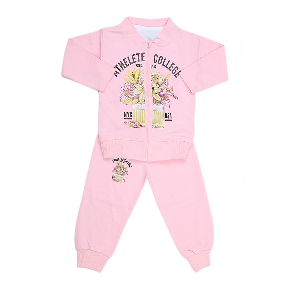 Girls Terry Pajama Suit 1054 Pink - A, Kids, Girls Sets And Suits, Chase Value, Chase Value