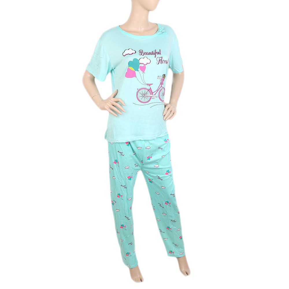 Women's Night Suit - Cyan, Women, Night Suit, Chase Value, Chase Value