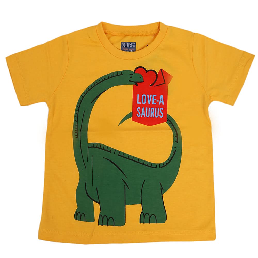 Boys Round Neck Half Sleeves T-Shirt - Yellow, Kids, Boys T-Shirts, Chase Value, Chase Value