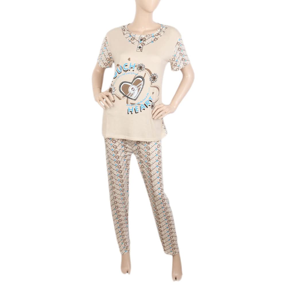 Women's Night Suit - Beige, Women, Night Suit, Chase Value, Chase Value