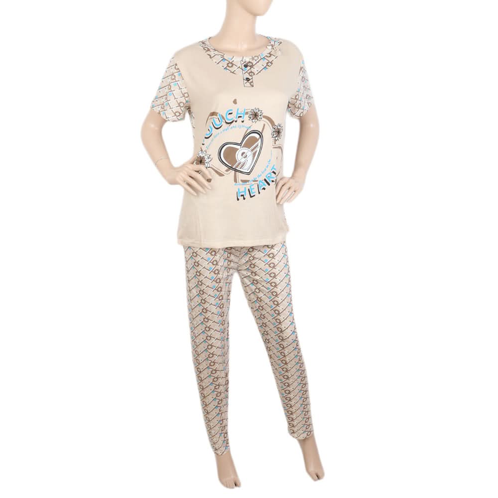 Women's Night Suit - Beige, Women, Night Suit, Chase Value, Chase Value