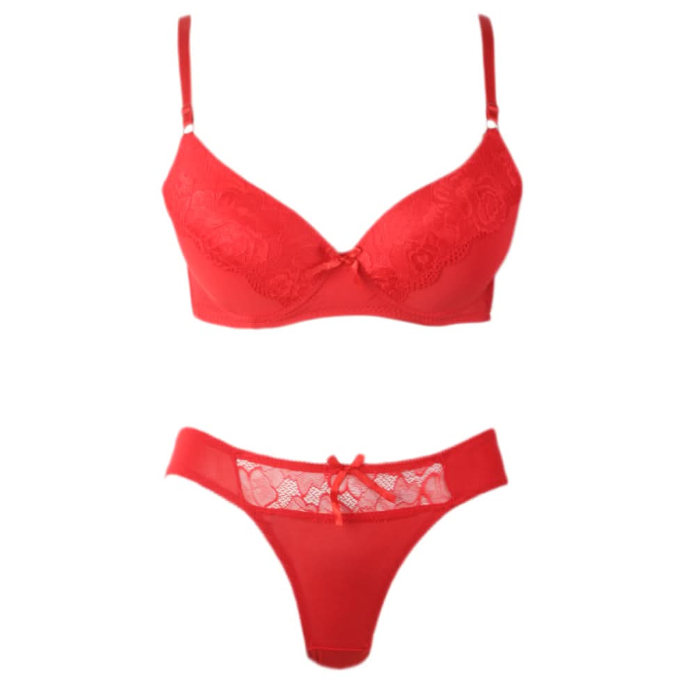 Women's Foam Bra & Panty Set - Red, Women, Bra And Panty Sets, Chase Value, Chase Value