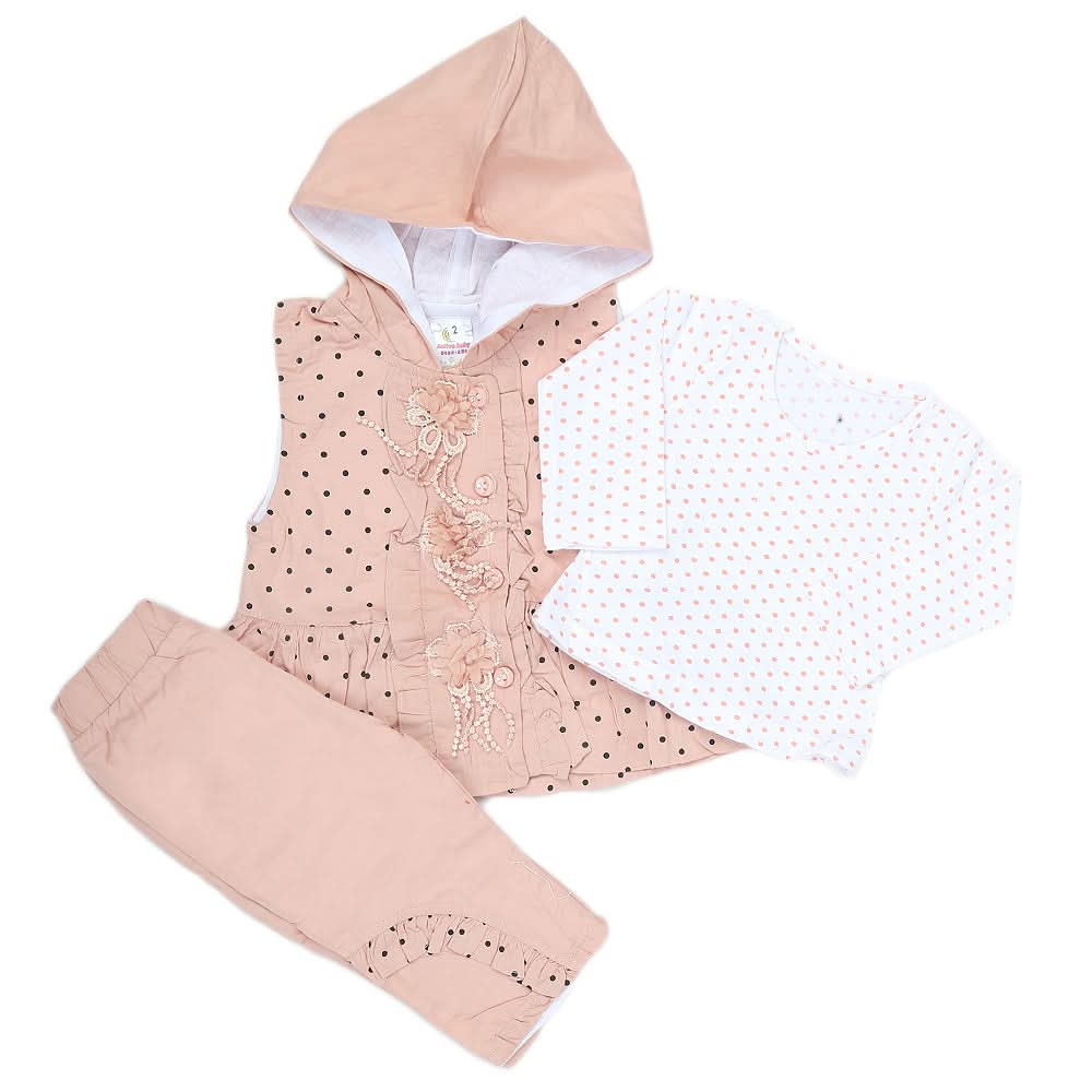 Newborn Girls Full Sleeve Suit (357) - Peach, Kids, NB Girls Sets And Suits, Chase Value, Chase Value