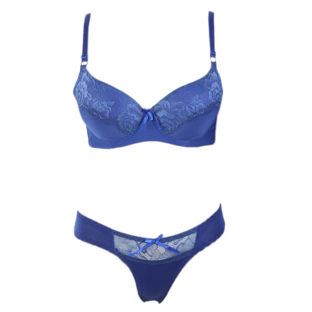 Women's Foam Bra & Panty Set - Royal Blue, Women, Bra And Panty Sets, Chase Value, Chase Value