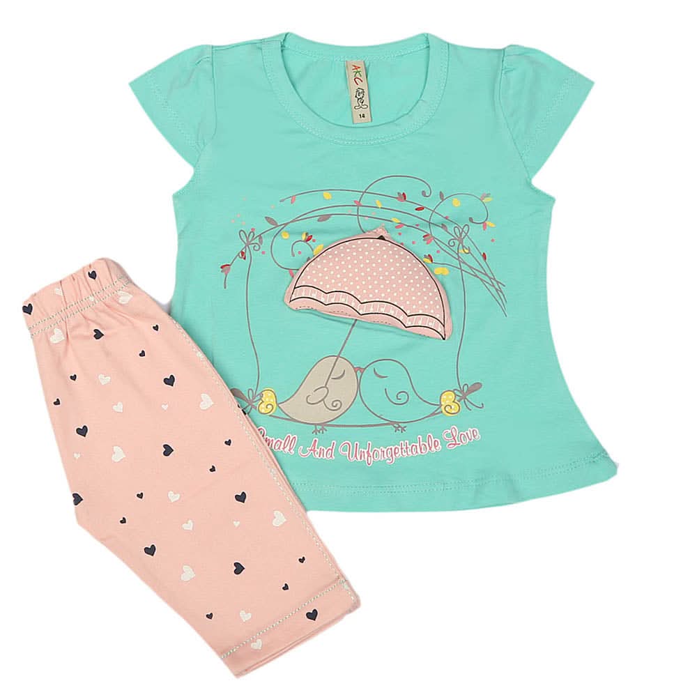 Girls Lycra Suit - Sea Green, Kids, Girls Sets And Suits, Chase Value, Chase Value