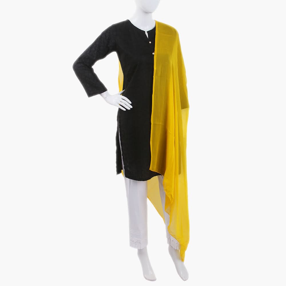 Women's Plain Chiffon Dupatta - Yellow, Women Dupatta, Chase Value, Chase Value