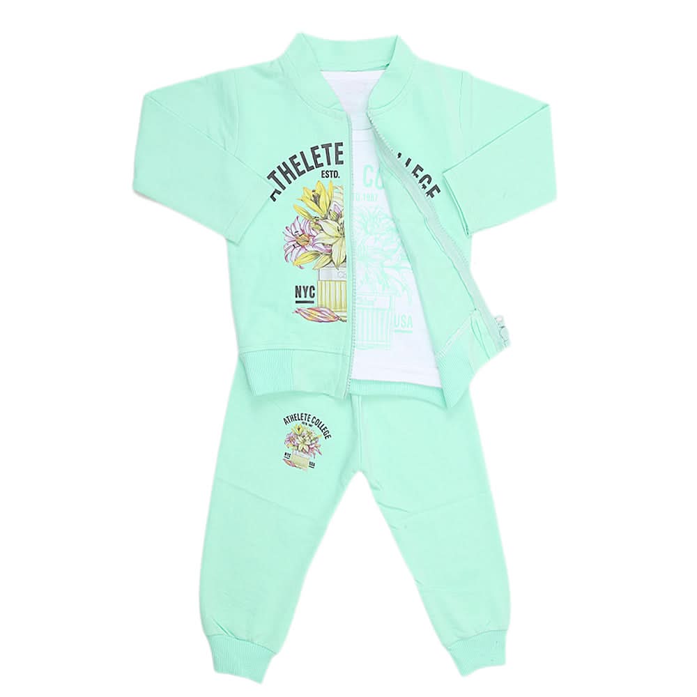 Girls Terry Pajama Suit 1054 Cyan - A, Kids, Girls Sets And Suits, Chase Value, Chase Value