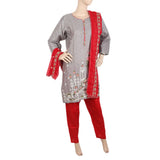 Women's Jacquard Embroidered 3 Pcs Suit - Light Grey, Women, Shalwar Suits, Chase Value, Chase Value