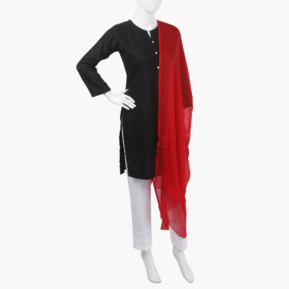 Women's Plain Chiffon Dupatta - Red, Women Dupatta, Chase Value, Chase Value