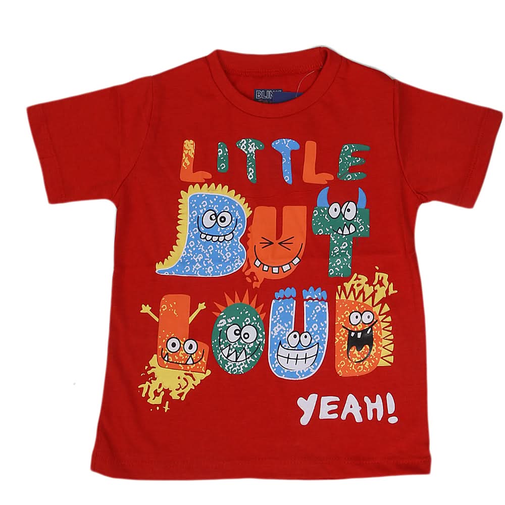 Boys Round Neck Half Sleeves T-Shirt - Red, Kids, Boys T-Shirts, Chase Value, Chase Value