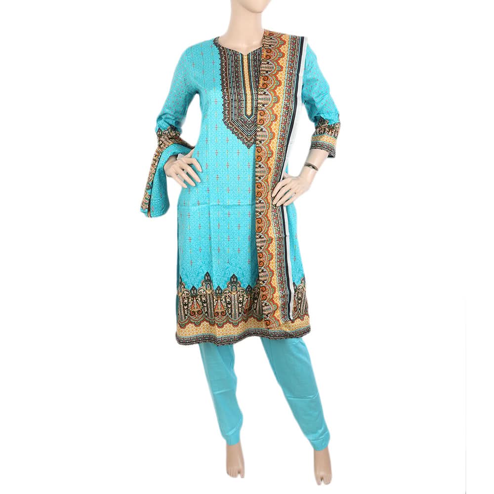 Women's Printed Shalwar Suit - Blue, Women, Shalwar Suits, Chase Value, Chase Value