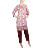 Women's Printed Lawn 2Pcs Stitched Suit - Pink - B, Women, Shalwar Suits, Chase Value, Chase Value