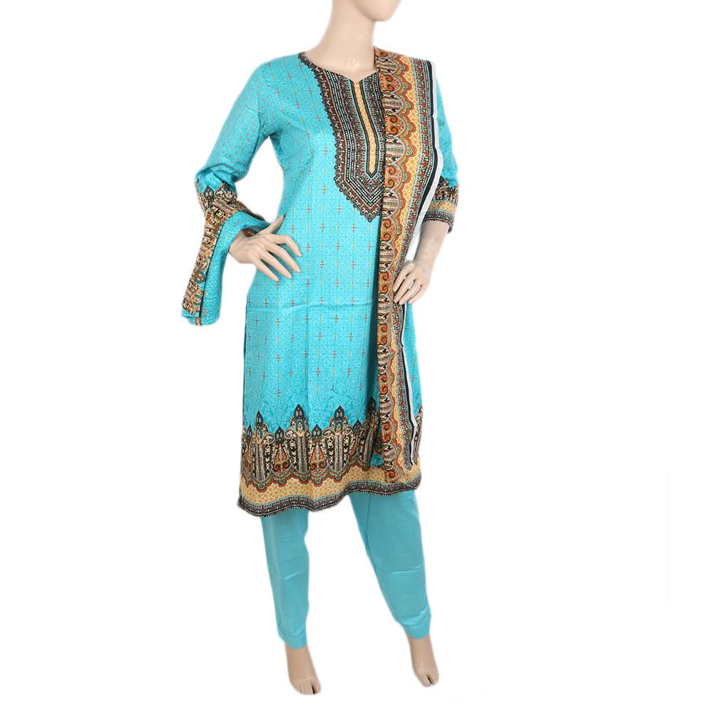 Women's Printed Shalwar Suit - Blue, Women, Shalwar Suits, Chase Value, Chase Value