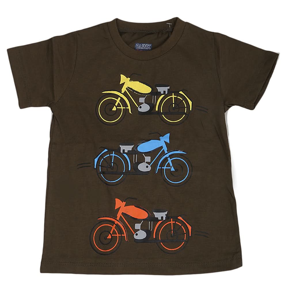 Boys Round Neck Half Sleeves T-Shirt - Dark Green, Kids, Boys T-Shirts, Chase Value, Chase Value